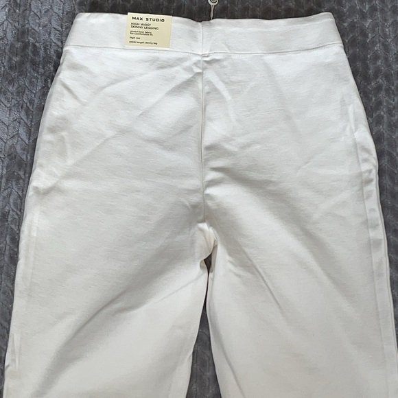 NWT Max Studio White High Waist High Rise Skinny Legging. Ankle Length.  Size M - Picture 8 of 13
